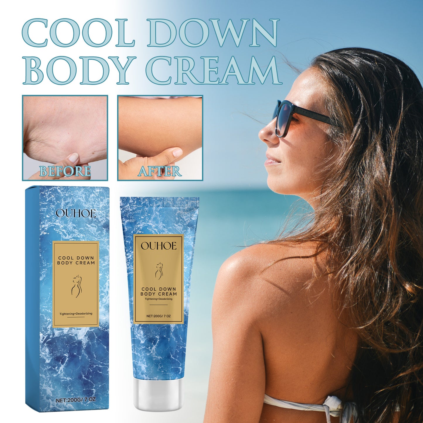 Cool Down Body Cream, Improve Dry Hydrating And Moisturizing Deep Moisturizer To Relieve Post-Sun Burn Moisturizer
