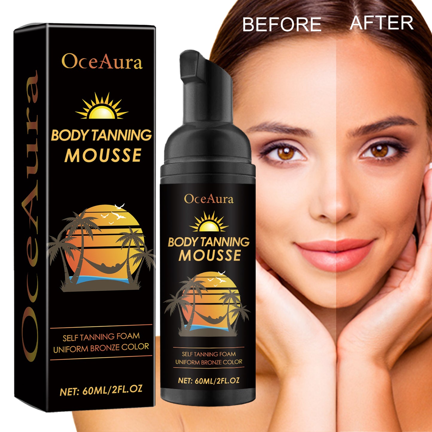 Tanning Mousse, Summer Outdoor Seaside Help Sun Moisturizing Skin Natural Fashion Wheat Color