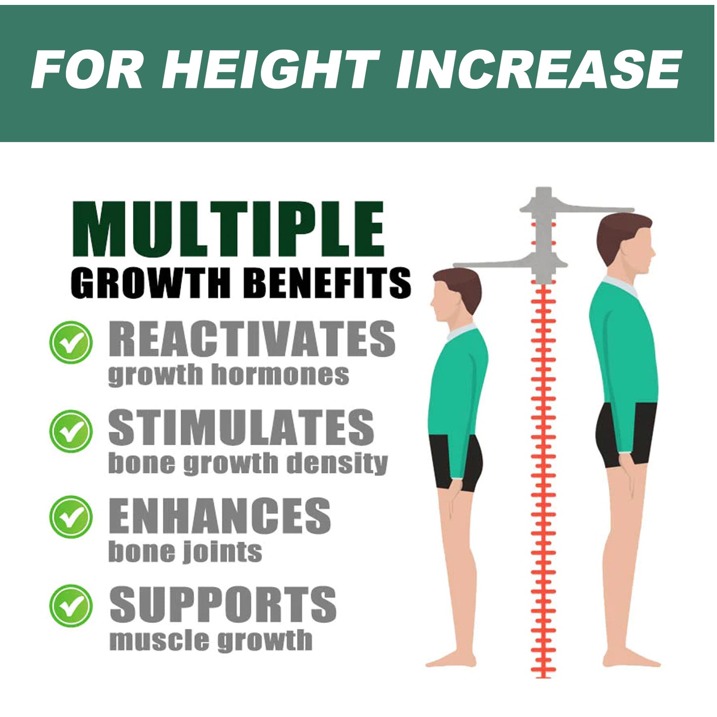 Body Enhancement Supplements, Enhance Body Energy For Adults And Children Body Height And Length Care Agent