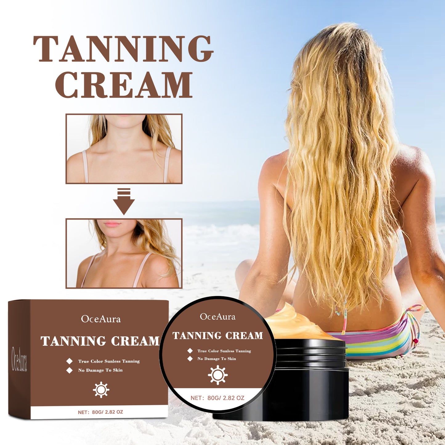 Tanning Cream, Outdoor Suntanning Milk Wheat Tan Bodybuilding Natural Skin Moisturizes And Hydrates