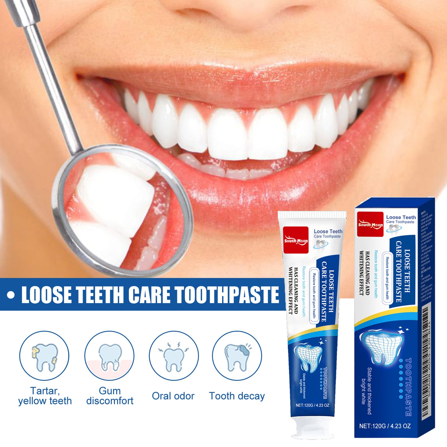Loose Teeth Care Toothpaste, Freshen Breath Prevent Cavities Gum Care White Teeth Toothpaste
