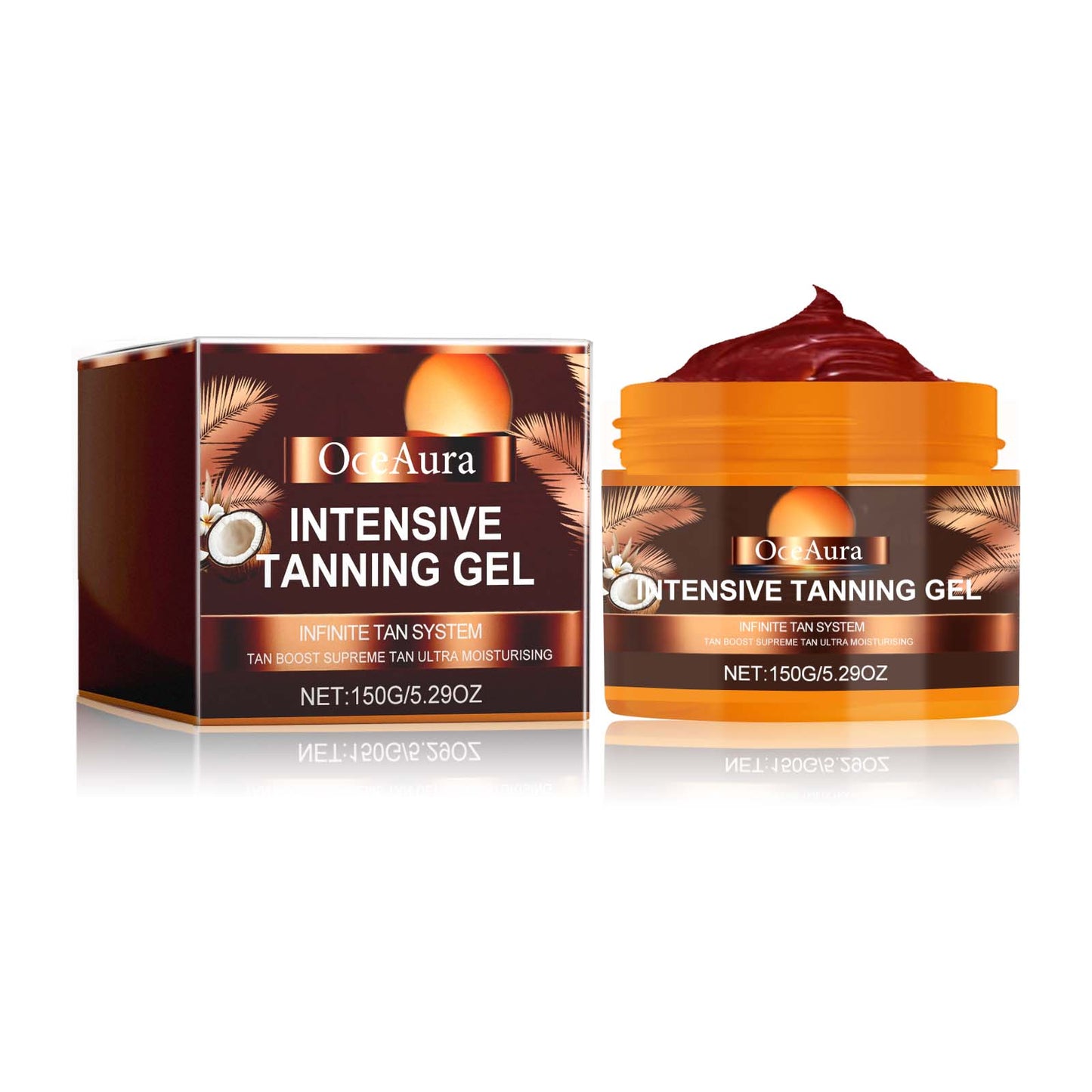 Intensive Tanning Gel, Sun Free Black Summer Beach Natural Wheat-Colored Moisturizing Body Care