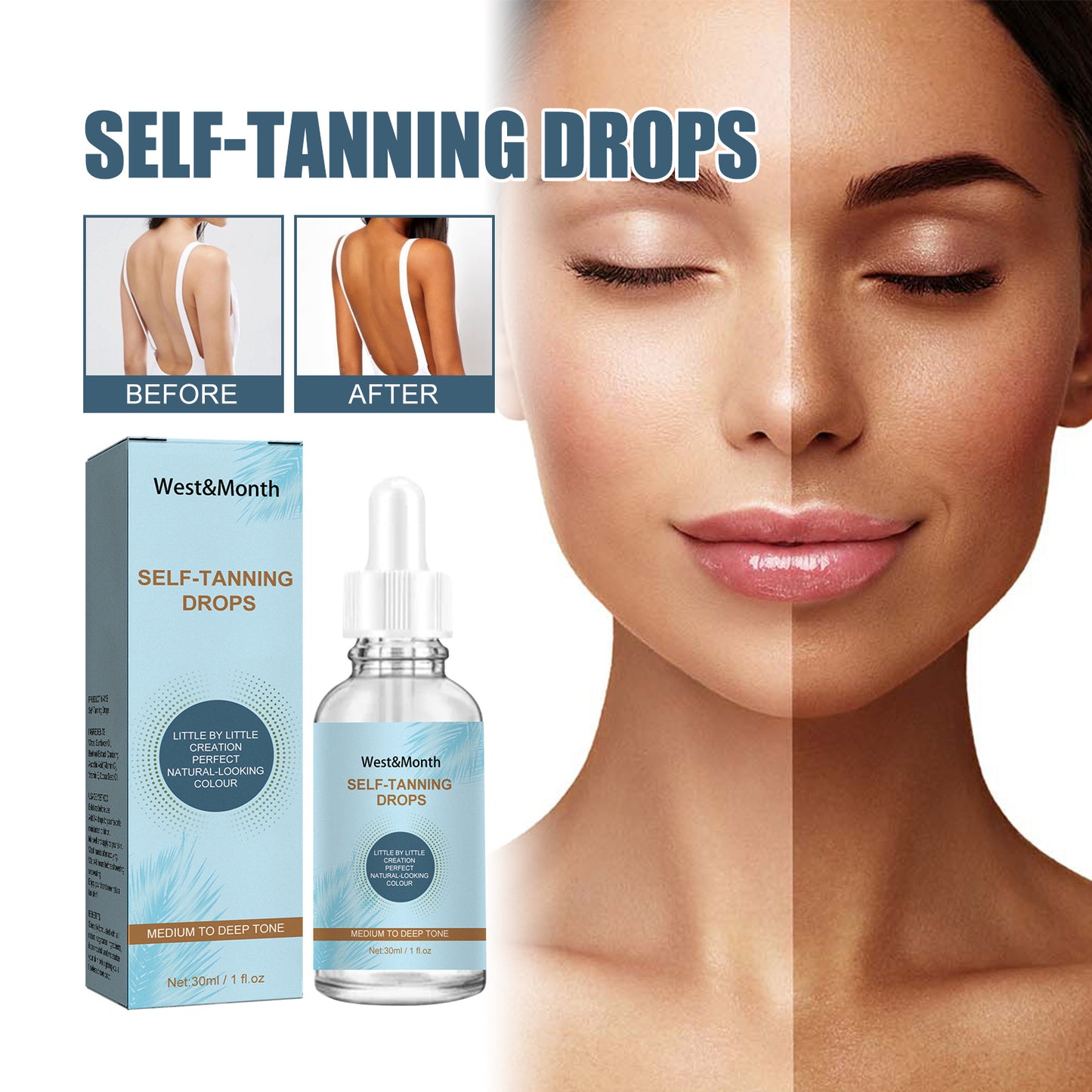 Self-tanning Drops, Outdoor Sunbathing Body Skin Moisturizing Tanning And Black Essence