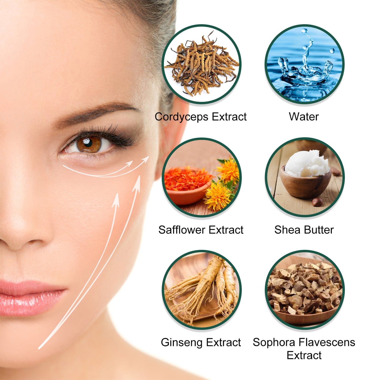 Cordyceps Eye Cream, Anti-wrinkle Hydrating Brightening Care Eye Cream