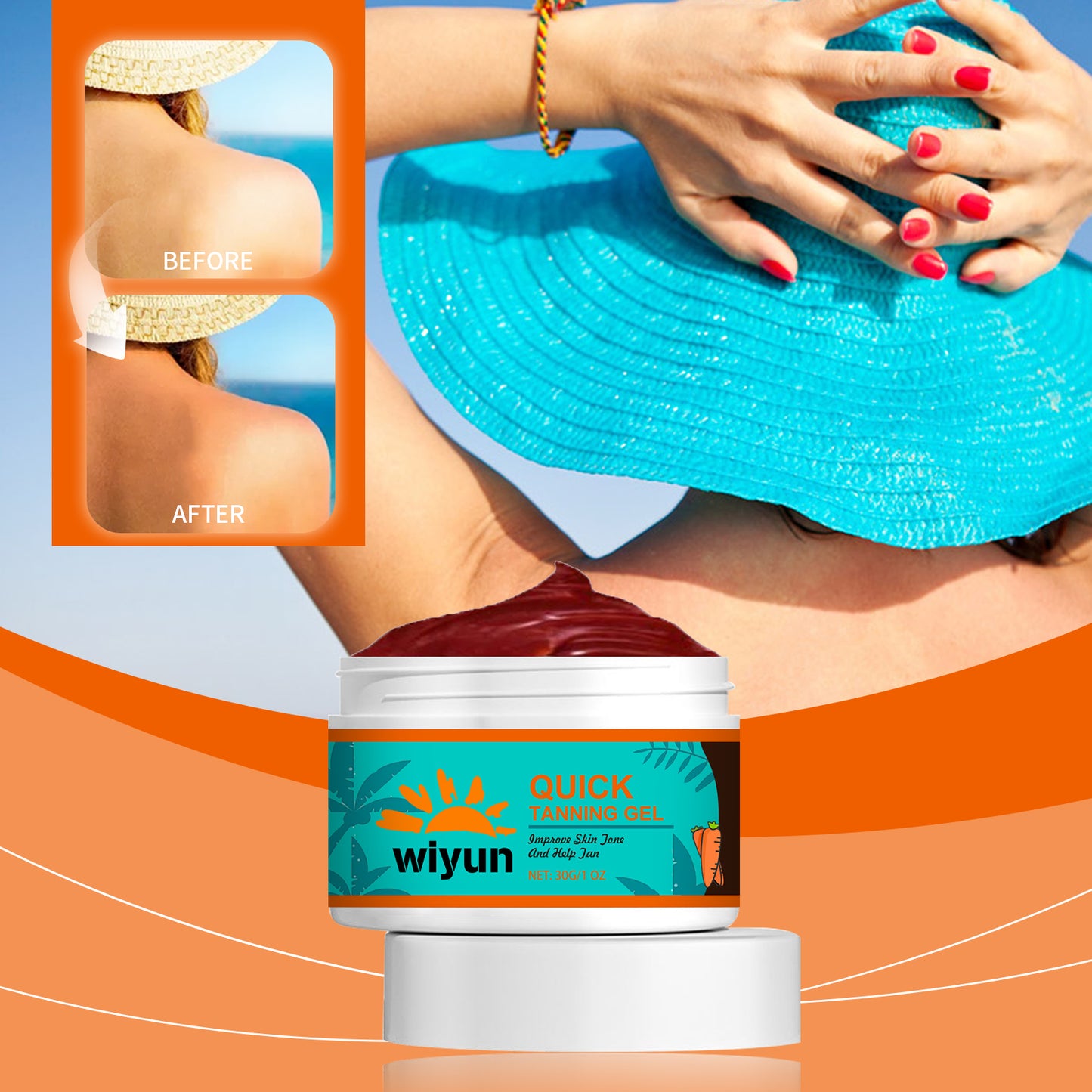 Quick Tanning Gel, Tanner Repair Gel Bronzer Tanner Moisturizing And Nourishing Gel