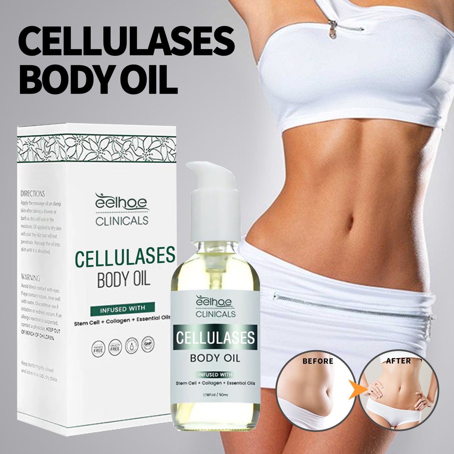 Vitamins Erase Body Oils, Body Firming Thigh Arm Belly Anti-Orange Peel Body Shaping Essential Oil